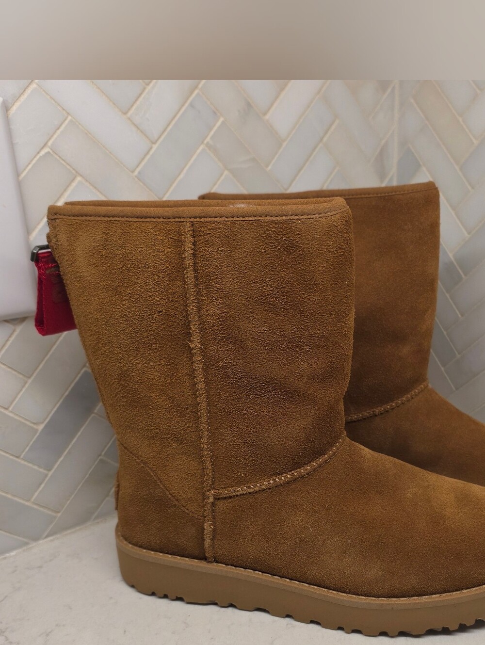 UGG Women's Chestnut Classic Short Logo Zip Boots 1122672